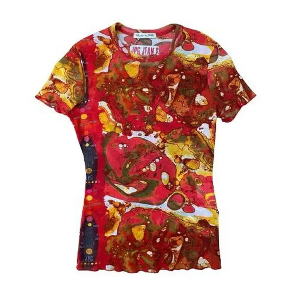 トップス jean paul gaultier tops archive Vintage Jean Paul Gaultier Archive Knit Top: Silkscreen Daisy